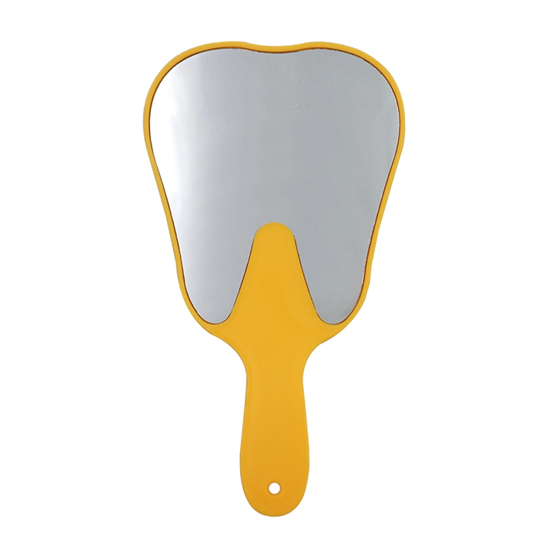Mango de plástico en forma de diente dientes Oral Care irrompible espejo dental del paciente Herramienta para uso médico dentista