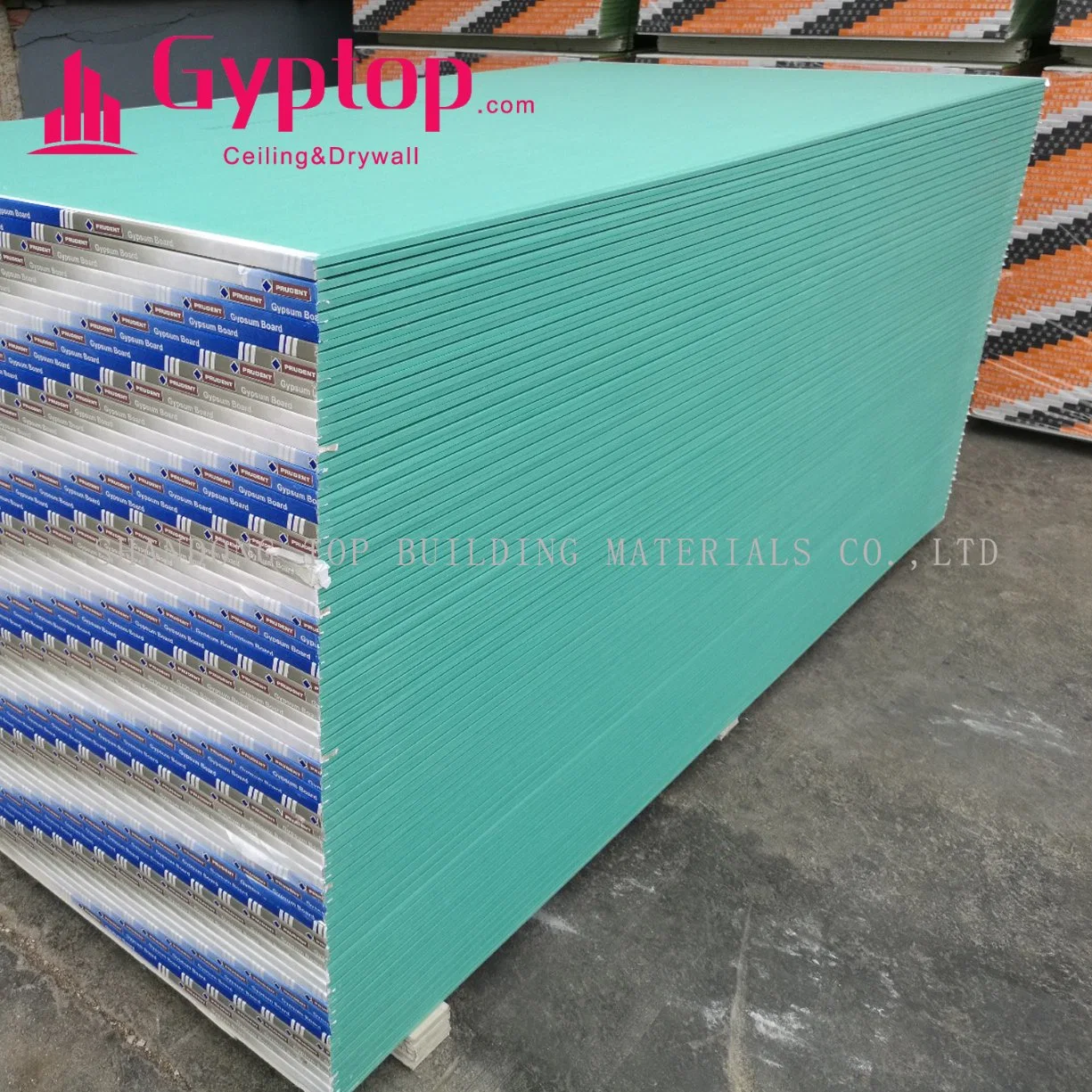 High Quality Gyptop Green Moisture Resistant Plasterboard