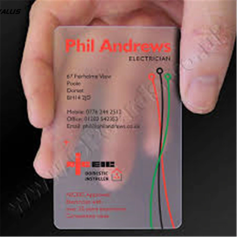Low Cost Newest Design Full Color 3D Clear Plastic PVC Translucent Custom Logo Printed Business Cards
