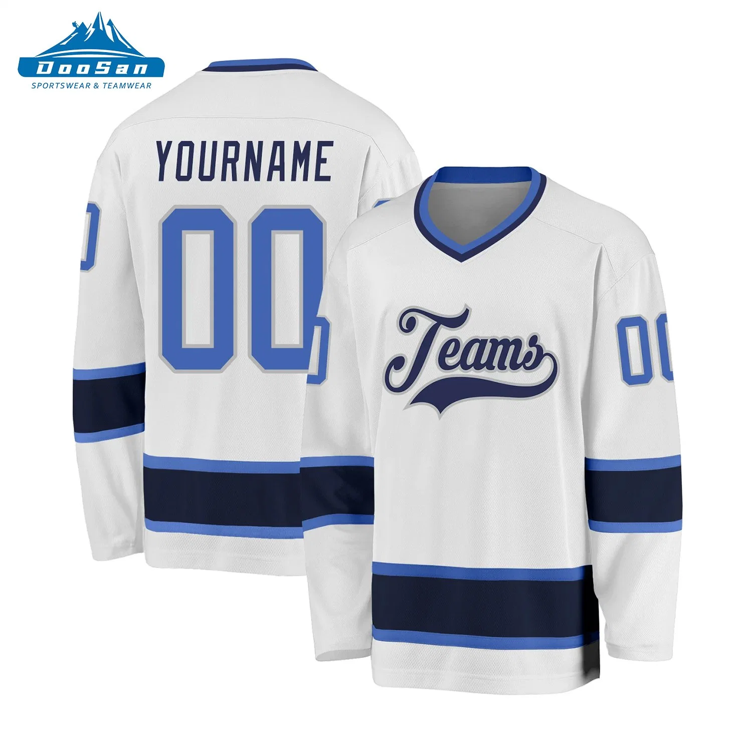 Cousu OEM personnalisés brodés à armure sergé Vintage double face de la jeunesse Mens réversible en ligne de l'équipe de hockey sur glace sublimée Jersey personnalisé