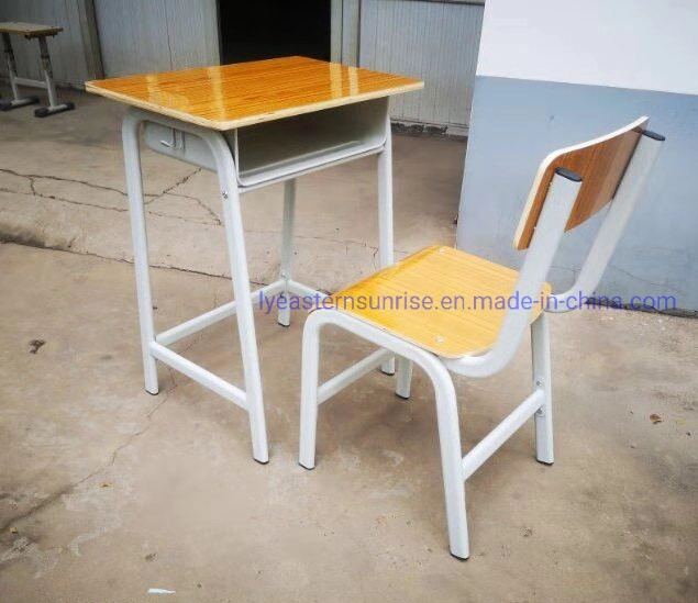 Supply Student Furniture Metal Frame and Wood Top Desk and Chair Set