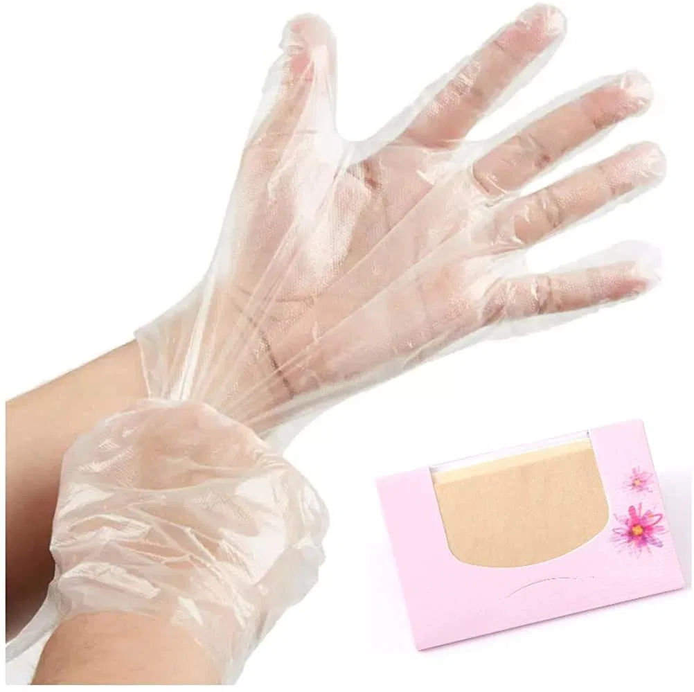 S/M/L/XL HDPE LDPE Biodegradable Cleaning Restaurant Household in Box Transparent Color Plastic PE Glove Disposable