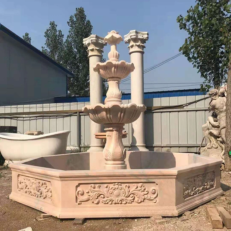 High Quality Park Decor Customized Size Natural Marble Stone Fontain Made in China