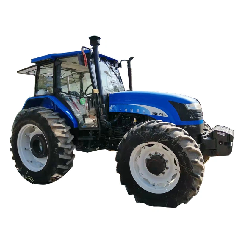 Tracteur agricole d'occasion New Holland/John Deere/Sch avec Chargeur frontal/pelle rétro/charrue/remorque
