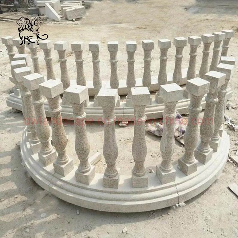 Decorative Hand Carved White Stone Marble Pillars and Baluster