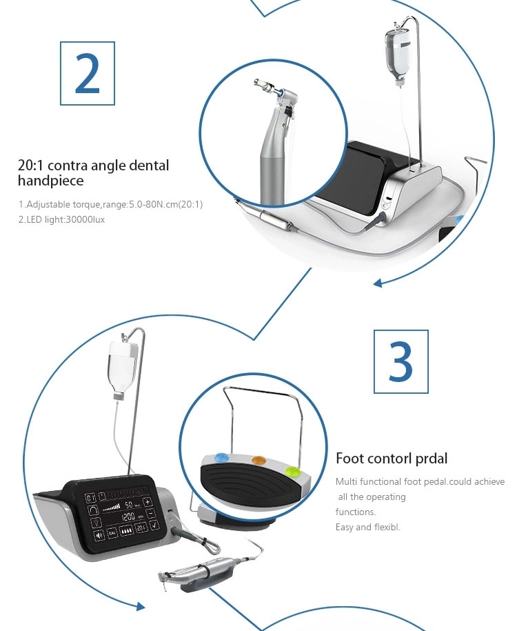 Touchscreen Dental Implant Equipment Motor mit LED-Handstück