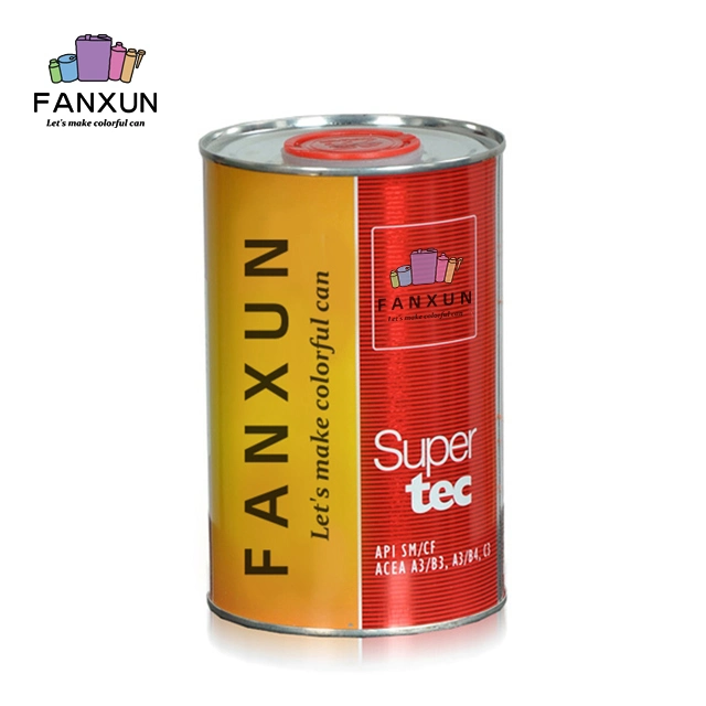 Factory OEM Metal Motor Oil Tin Can Packaging Customized Logo Engine Oil Tin Can Cmyk Lubricants Oil Tin Can