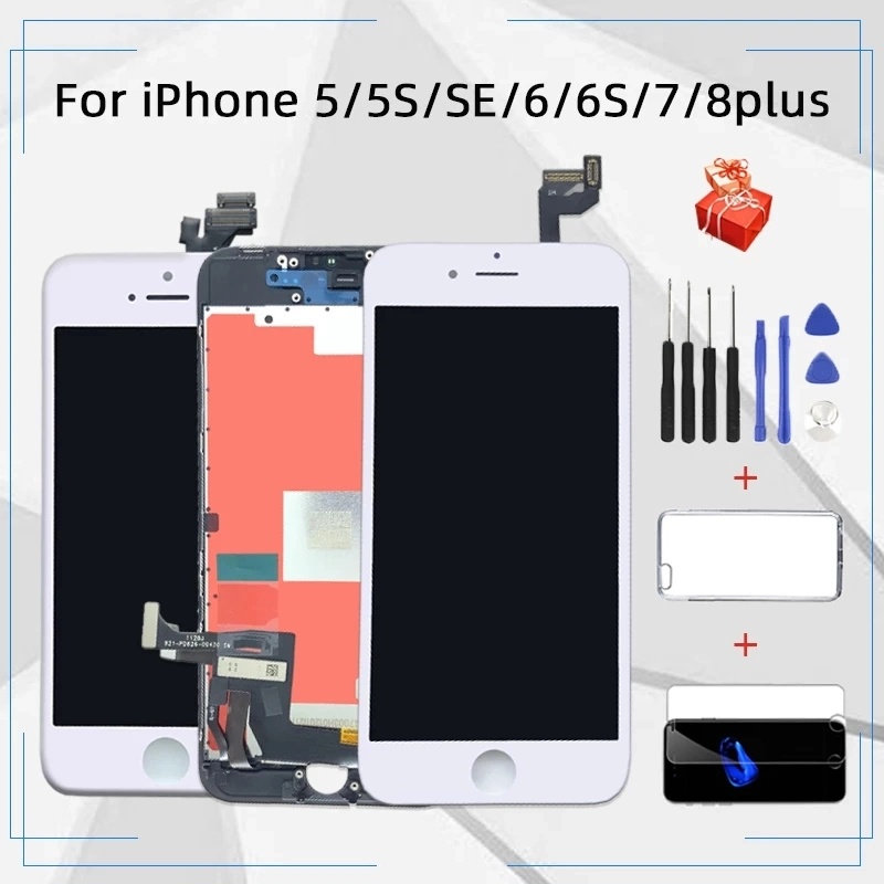 No9 for iPhone 5s 6 6s 7 8 Plus LCD Display with 3D Touch Screen Assembly Replacement for iPhone X Xr Xs Max OLED True Tone