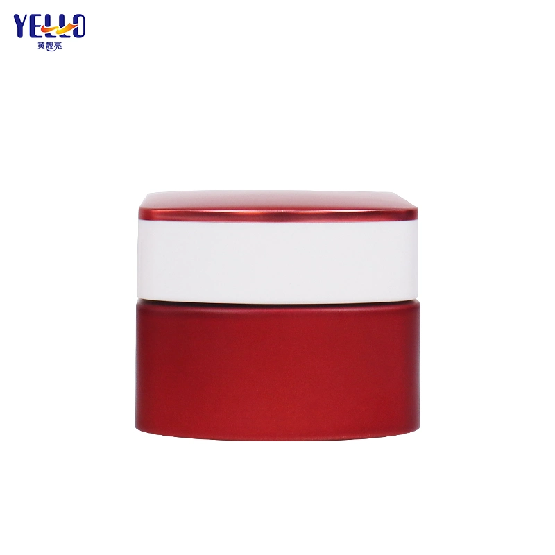 Factory Customized Eco Empty Red Frosted Glass Lotion Pump Bottles and Cream Jar Packaging