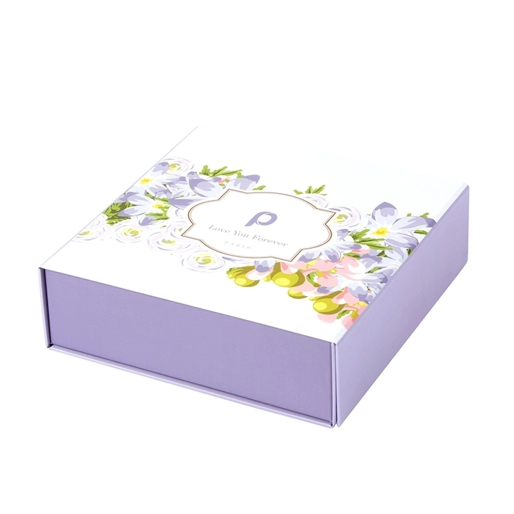 Custom 1200GSM Paper Board Packaging Cmyk Birthday Purple Gift Box for Packing