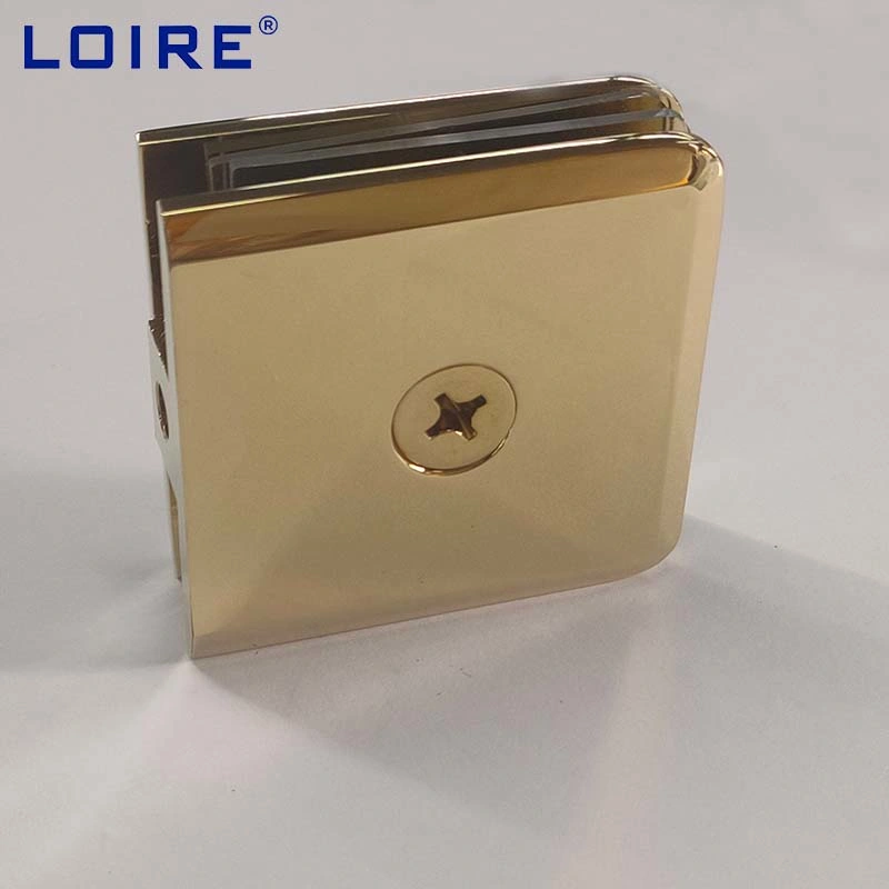 Loire Beveled Edge Shower Glass Clamps Wall Mount Brass Aluminum Stainless Steel Pivot Hinge Connector Hardware Fitting for Bathroom