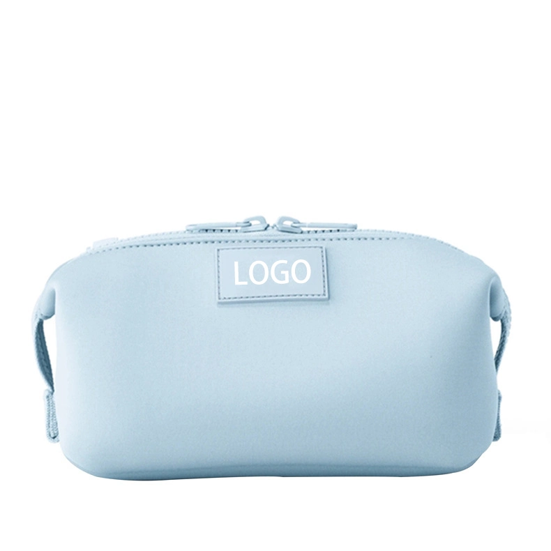 Custom Logo Print Neoprene Pencil Travel Zipper Makeup Bag Cosmetic Pouch Bag Waterproof Makeup Pouch