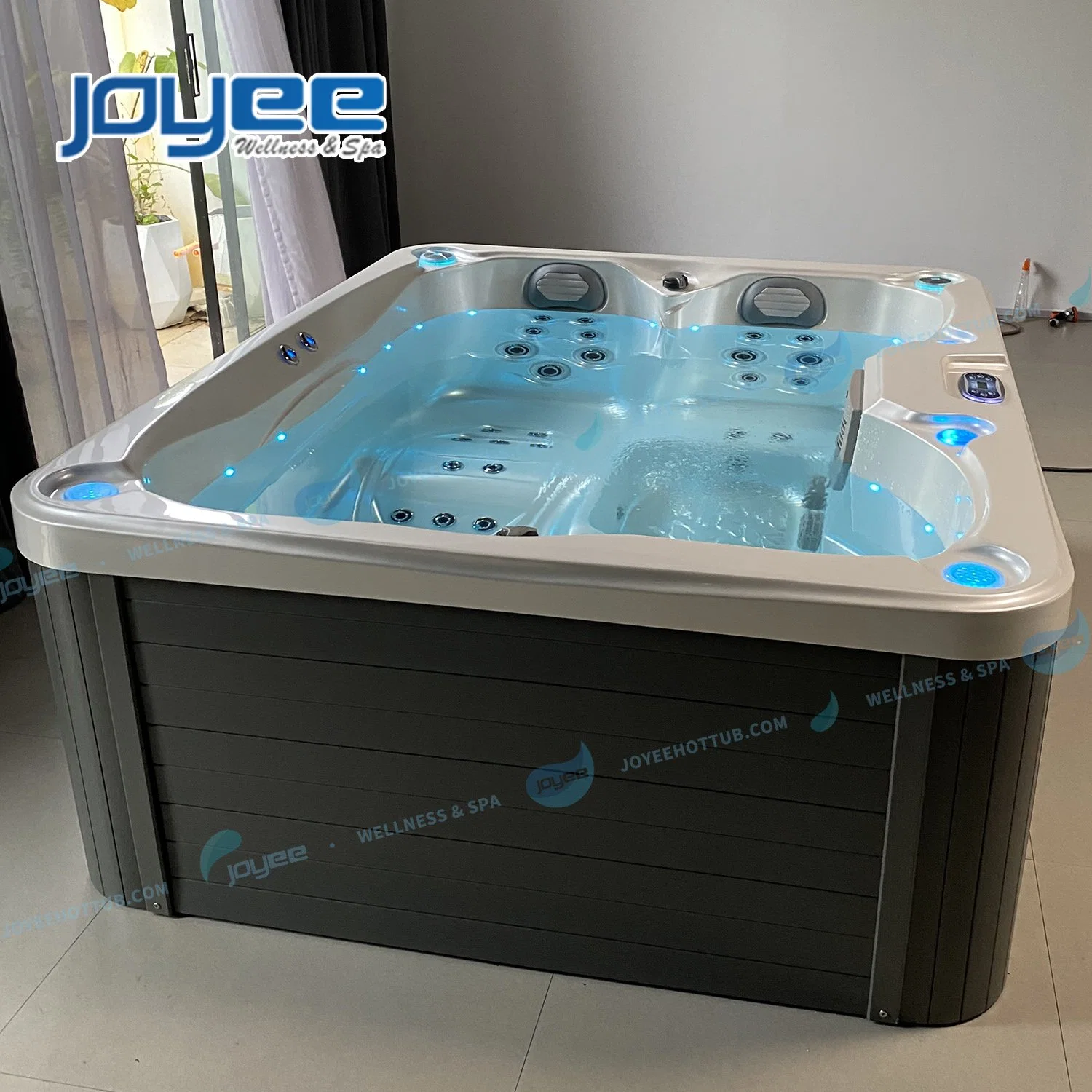 Joyee 5 Persons Pure White Acrylic Therapy Whirlpool Family SPA