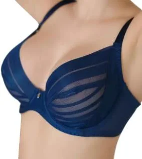 Sexy Women's Plus Size Bra Soft Cup Steel Ring Comfortable Transparent Striped Underwear