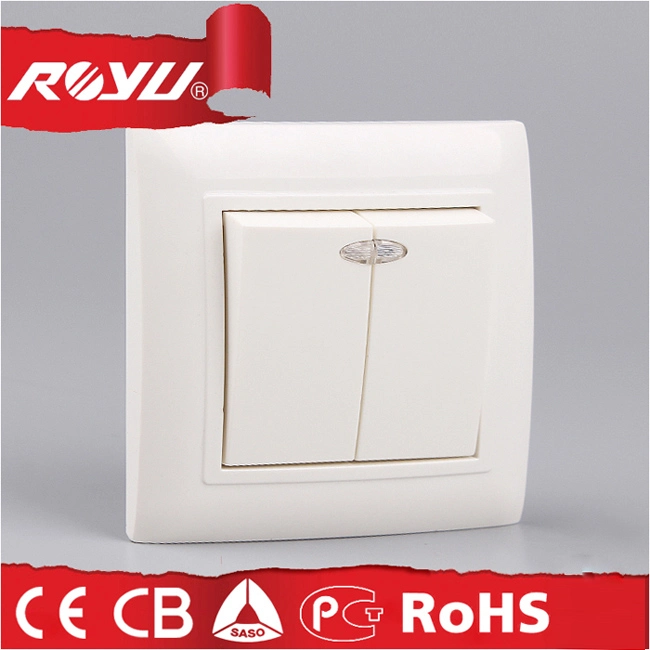 European Style Flush Mounted Power Flat Push Button Wall Switch