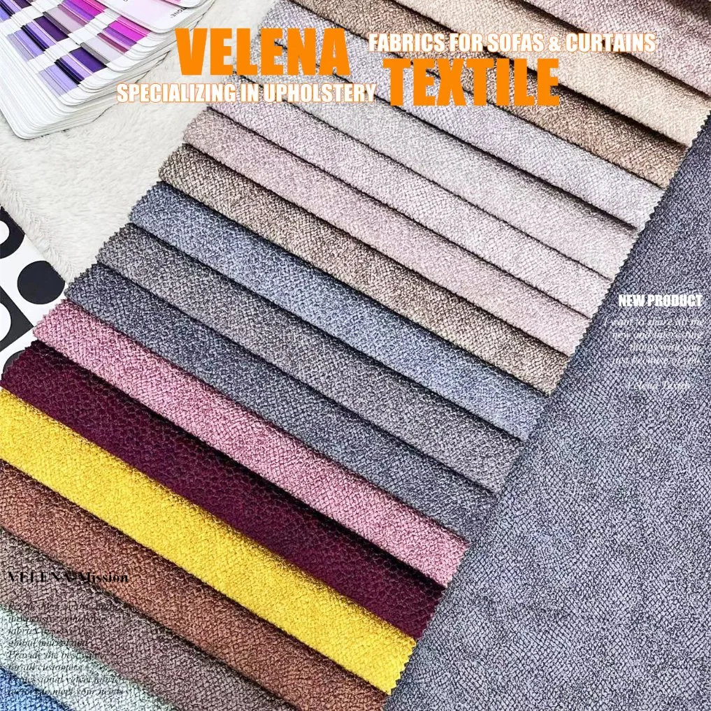 China Factory Holland Velvet tingindo com Electric Emboss e dois Folha de tom fantasia móveis estilo Sofá cortina tecido