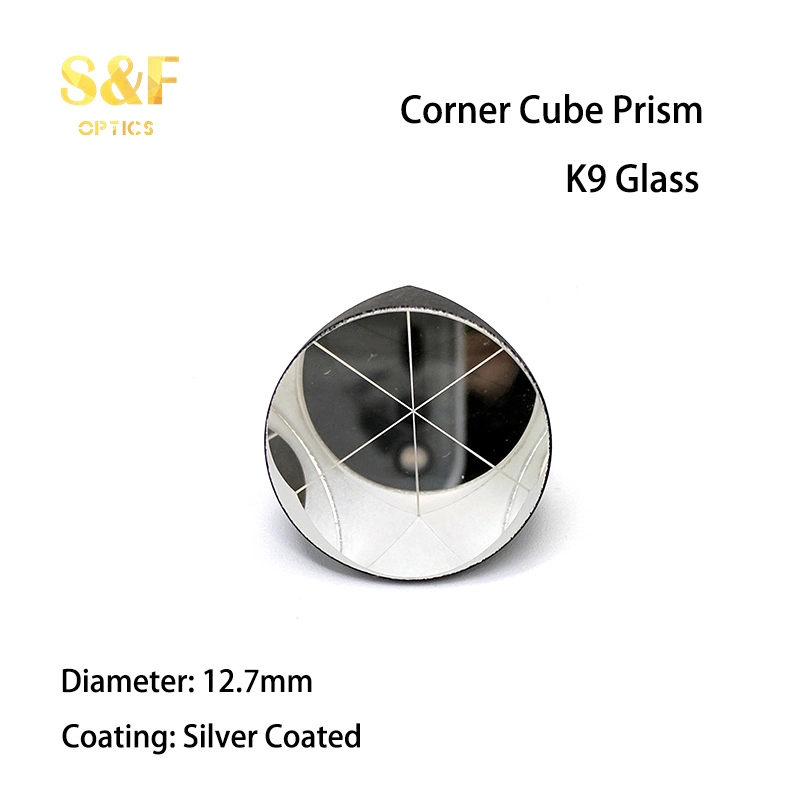 Small Size Diameter 12.7mm Optical K9 Glass Prism Silver Coated Corner Cube Prism for Total Station Surveying