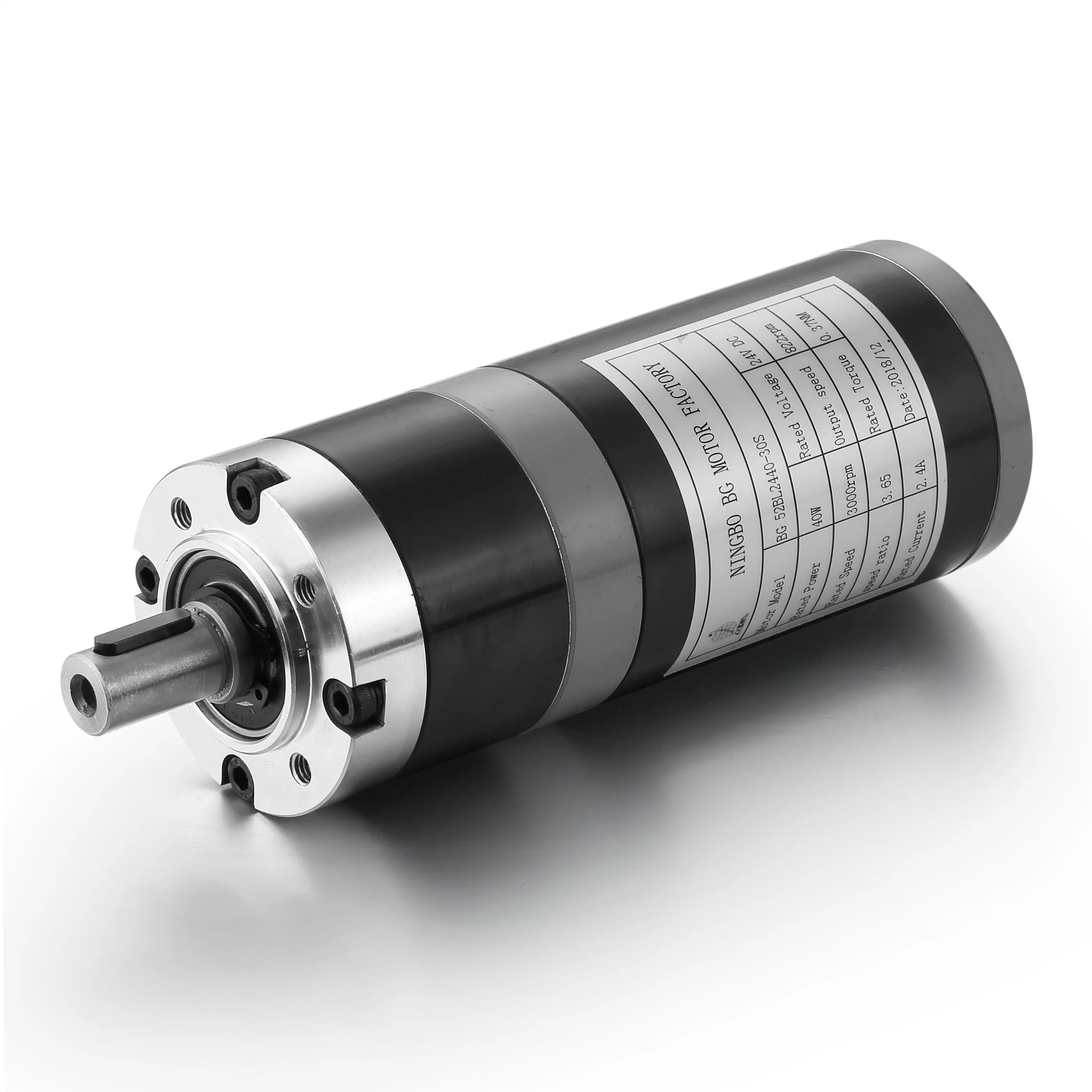 52mm 24V Electric Brushless DC Planetary Gear Motor High Torque Low Rpm Slotless Motor for Industrial Control