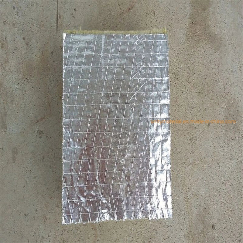 100 120 140 160kg/M3 Dichte Rockwool Feuer Wärme Wärmedämmung Mineralsteinwolle Blatt mit Al Aluminiumfolie für Wand Für Industrielle Chemische Geräte