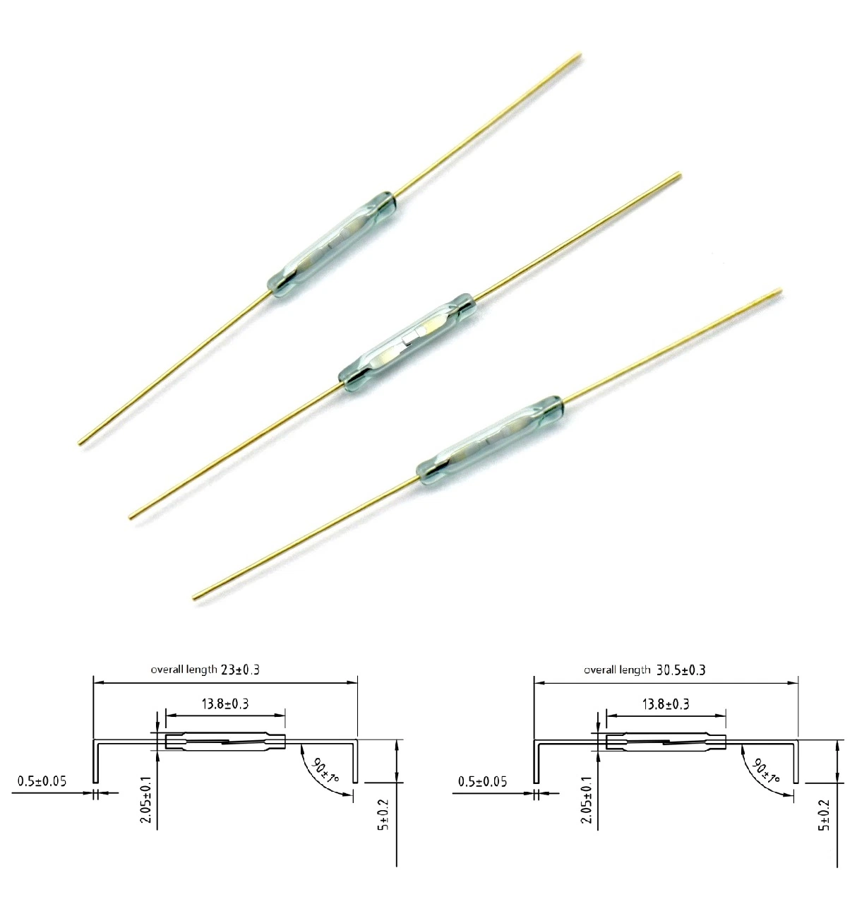 2*14mm interruptor de láminas de tubo de vidrio magnético NA/NC para control de nivel de líquido/agua/aceite/combustible Sensor