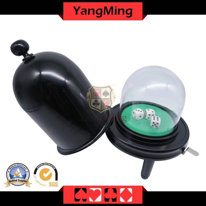 Black Color Casino Plastic Manual Dice Cup Shape Automatic Dice Cup for Casino Poker Table Games (YM-DI03)