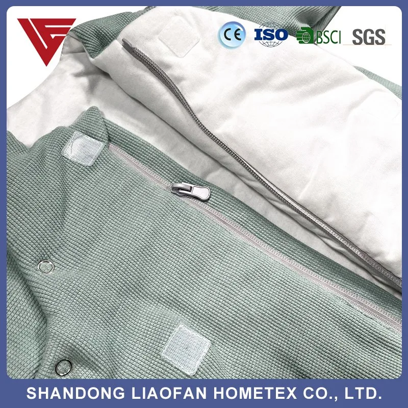 Custom Logo 100% Cotton Safe Fabric Printing Design with Zipper Baby Sleeping Bag