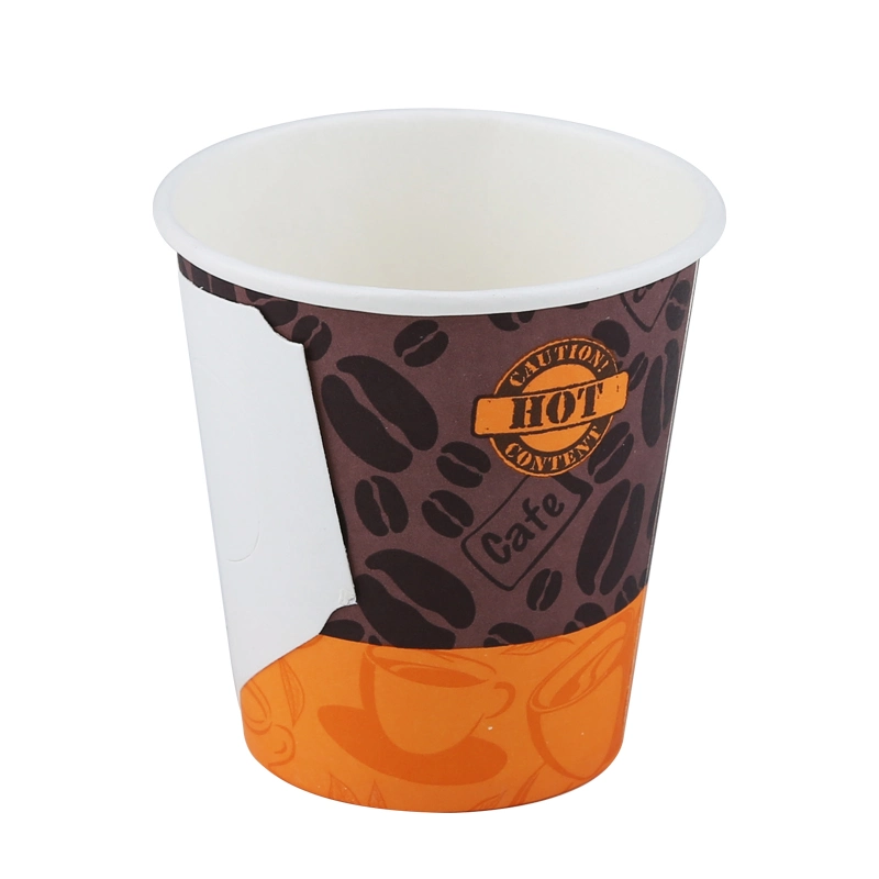 Beverage Use and Single Wall Style Disposable Paper Cup 7 Oz with Handle