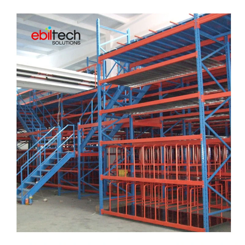 Ebil Tech CAD Drawing Supply Industrial Metal Mezzanine with Steel Railing