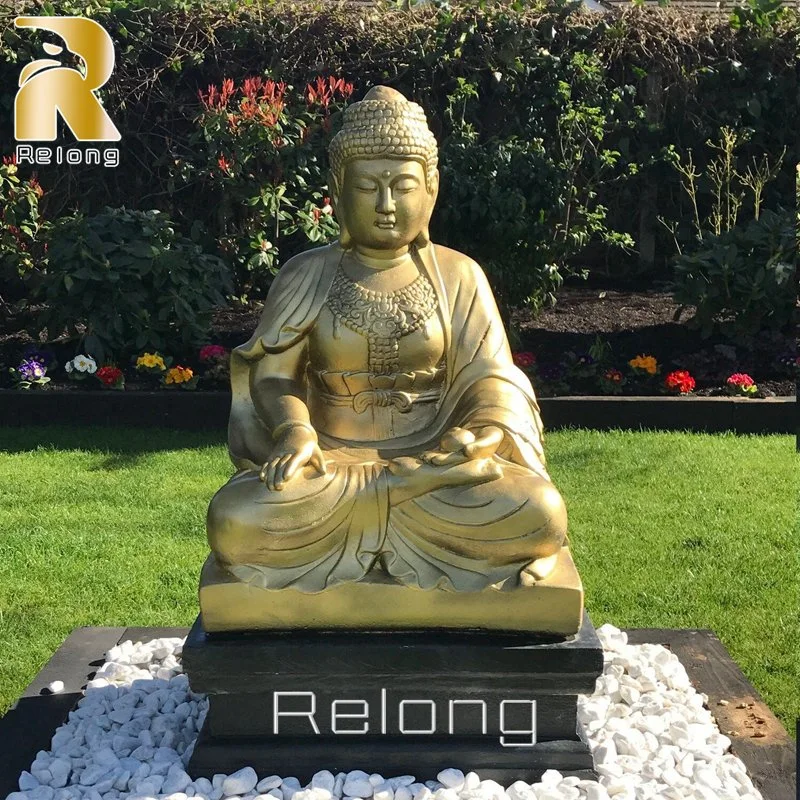Estatua de Buda sentado de Bronce Dorado de alta calidad para Yard