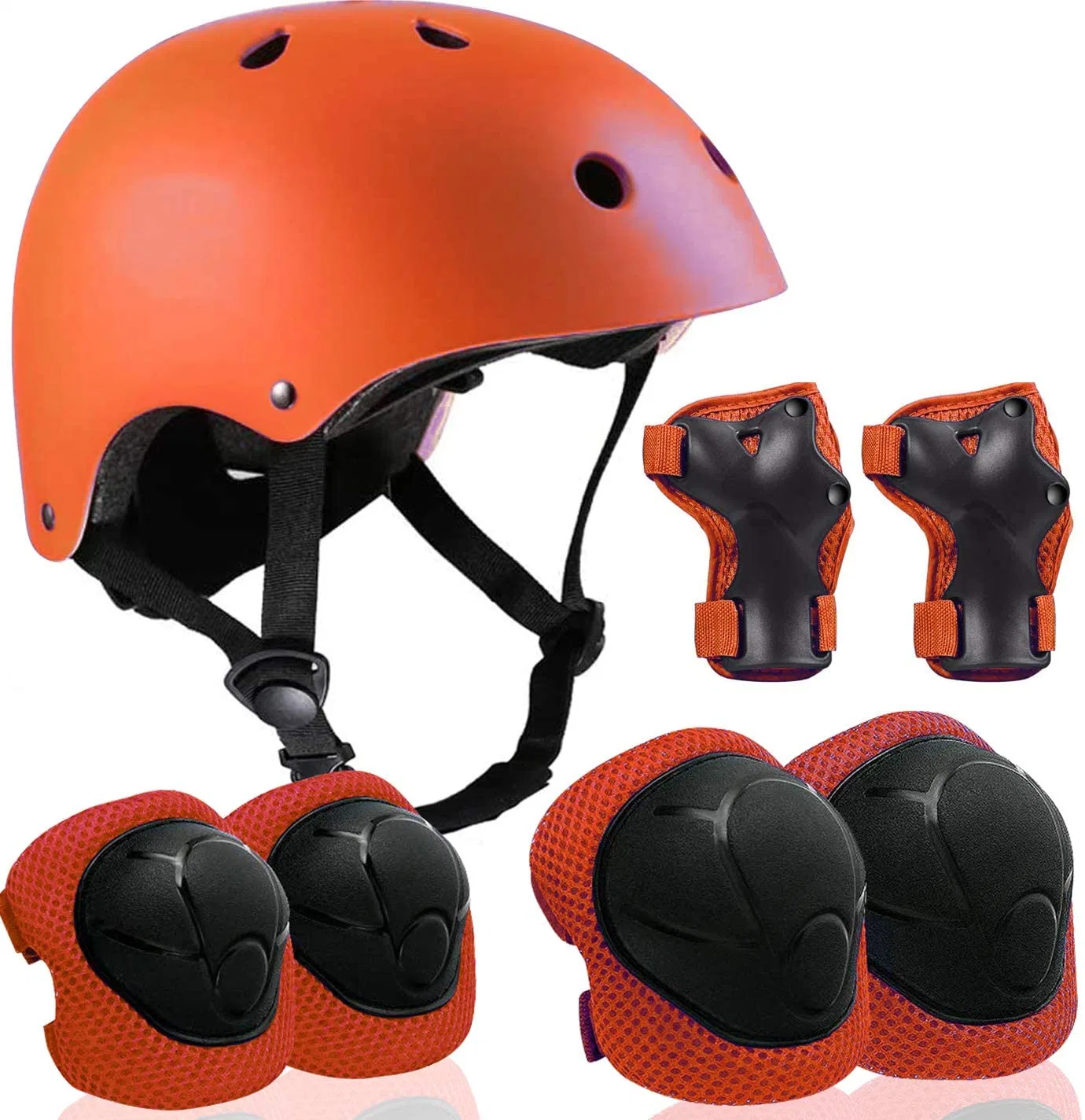 7 Pieces Kids Helmet Sports Set Toddler Youth Dirt Mountain Bike Protective Gear for Child