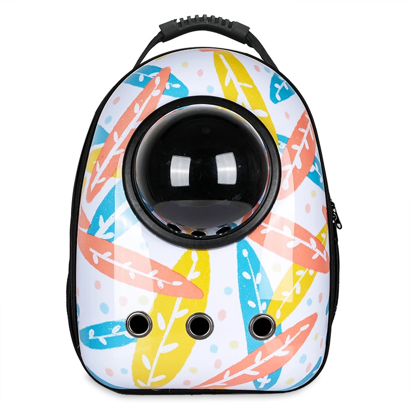 Venda por grosso de Impressão de desenhos animados Space Bag Cat Backpack Piscina Transparente Transportadora Pet