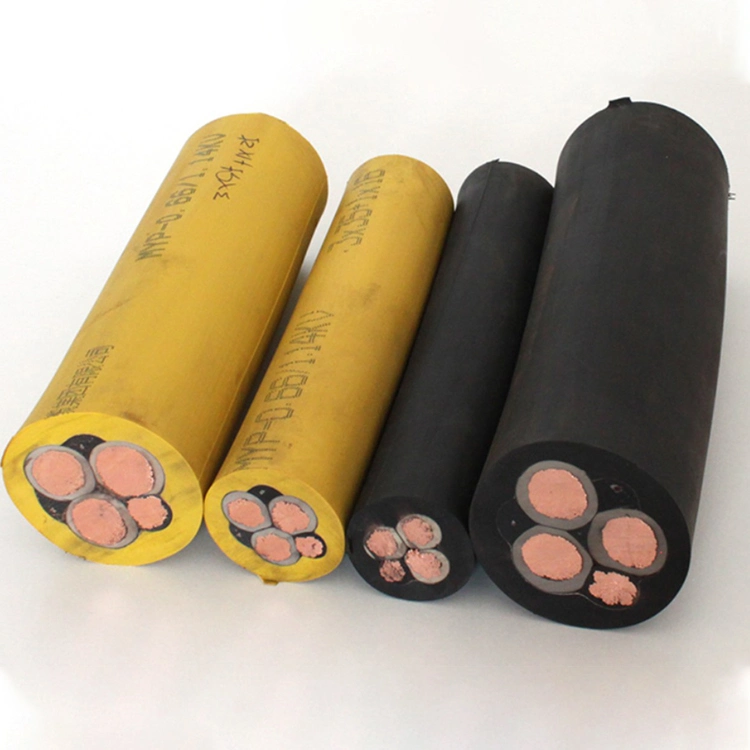 0.6/1kv Nsshou 3+3 Core Flame Retardant Rubber Coal Mine Mining Power Cable with Earth Core