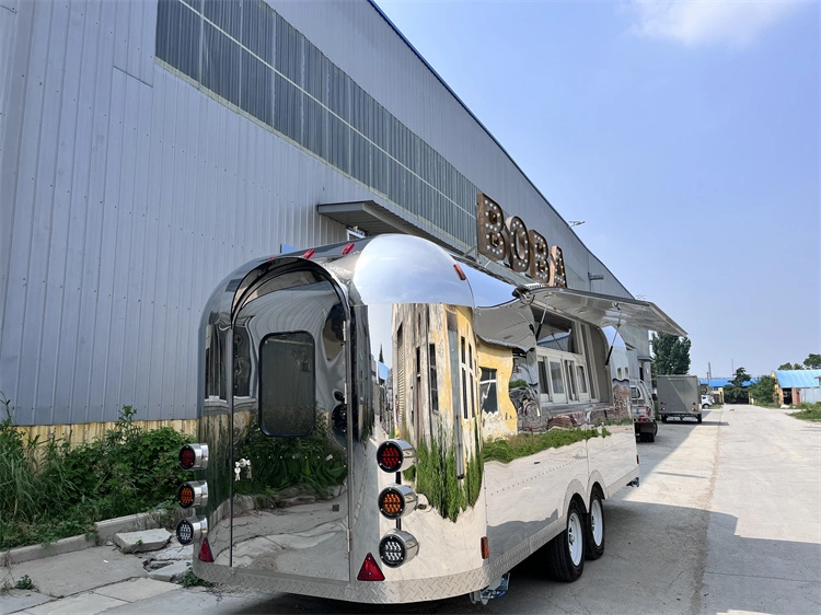 Neues Design Fast Food Anhänger Edelstahl Kundengebundene Mobile Schnell Food Trailer zum Verkauf