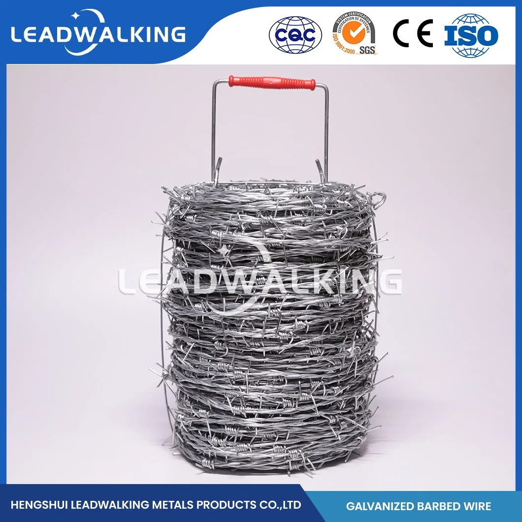 Leadwalking valla de la granja de alta calidad de fabricación de alambre de púas alambre de navaja galvanizado tira de China 14#X14# Swg galvanizado de plata de alambre de púas