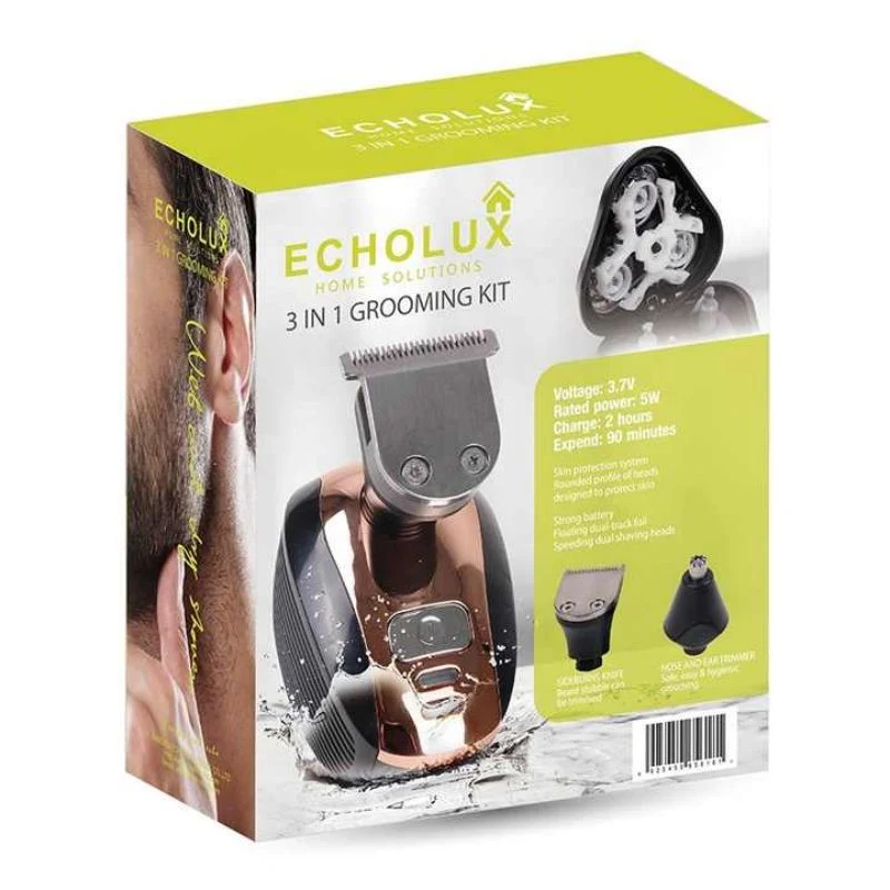 Hot in Amazon Men Grooming Set 3 in 1 Многофункциональный набор Электробритва с водонепроницаемым аккумулятором USB Razor