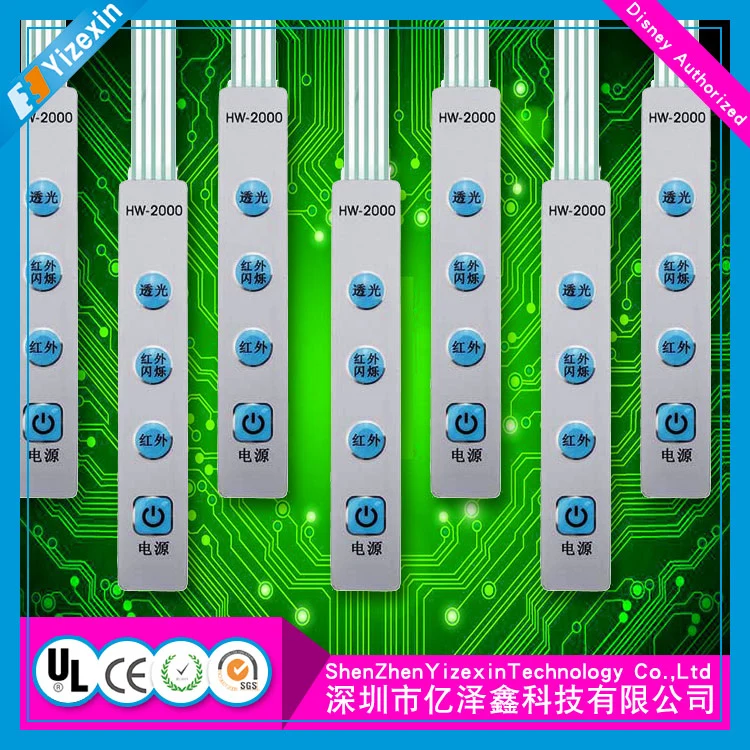 Panton o Ral clave táctil Interruptor de membrana Interruptor de teclado con degradado de color