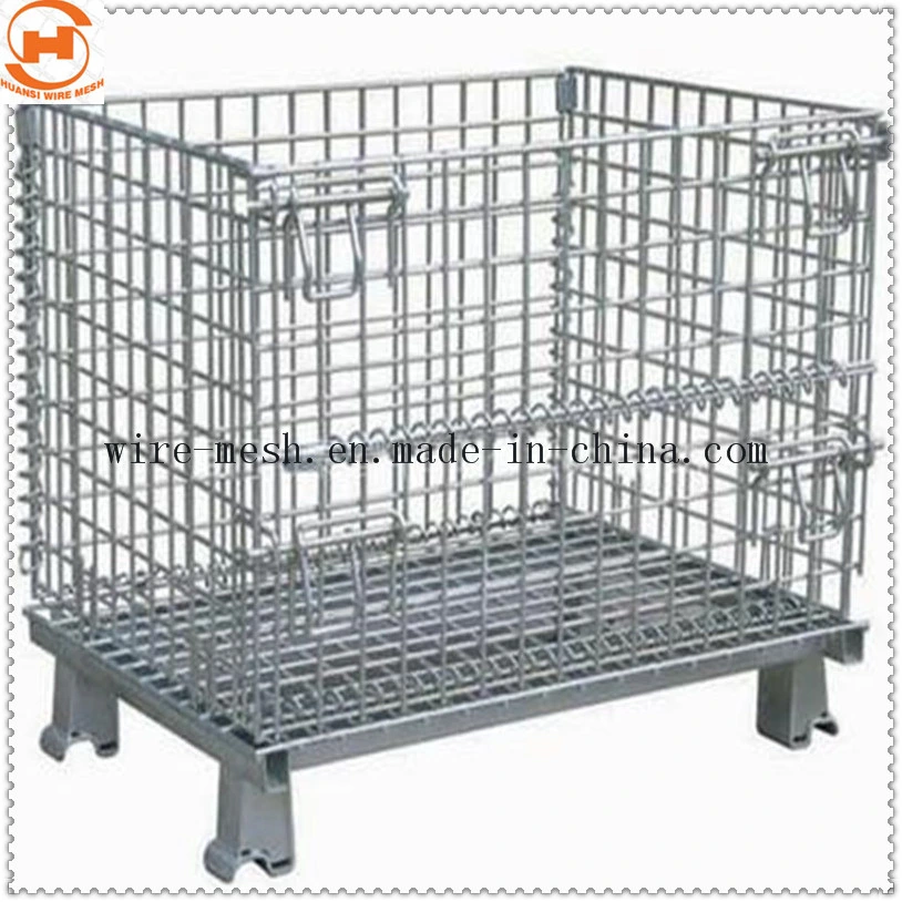 Metal Stackable Wire Mesh Pallet Cage Foldable Steel Mesh Box Pallet