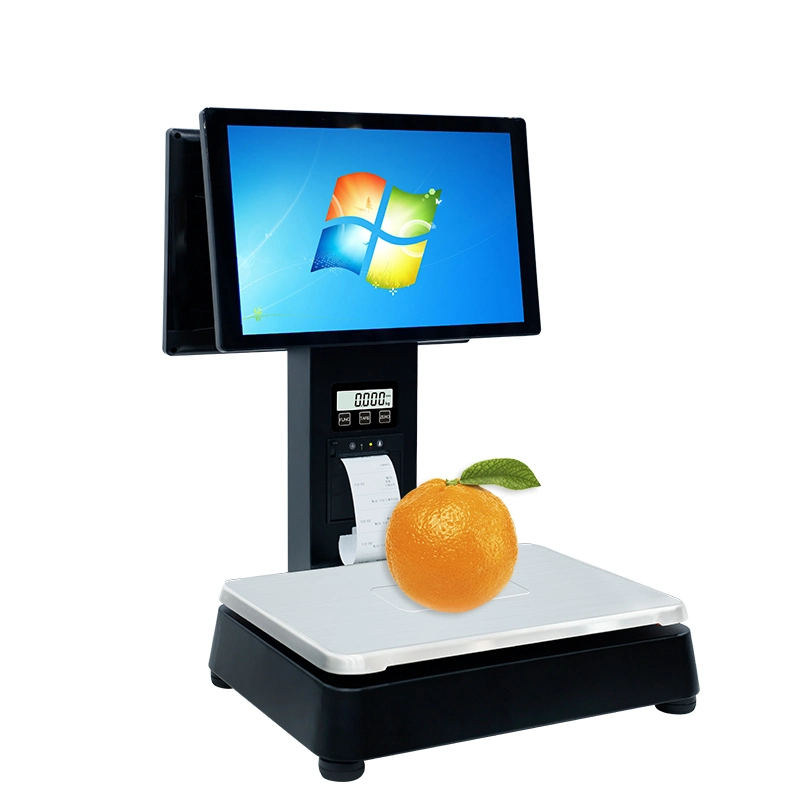 15/30 Kg Barcode Scale POS Systems with Dual Touch Screen Display 15.4 Inch