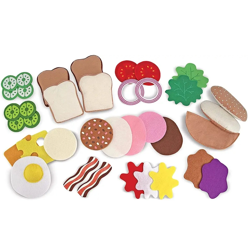 Sandwich Hamburger Role Kitchen Play Educational Toys Kids Kitchenware Intellectual Pretend Toys Children's Cooking Pinic Felt Food for Kids