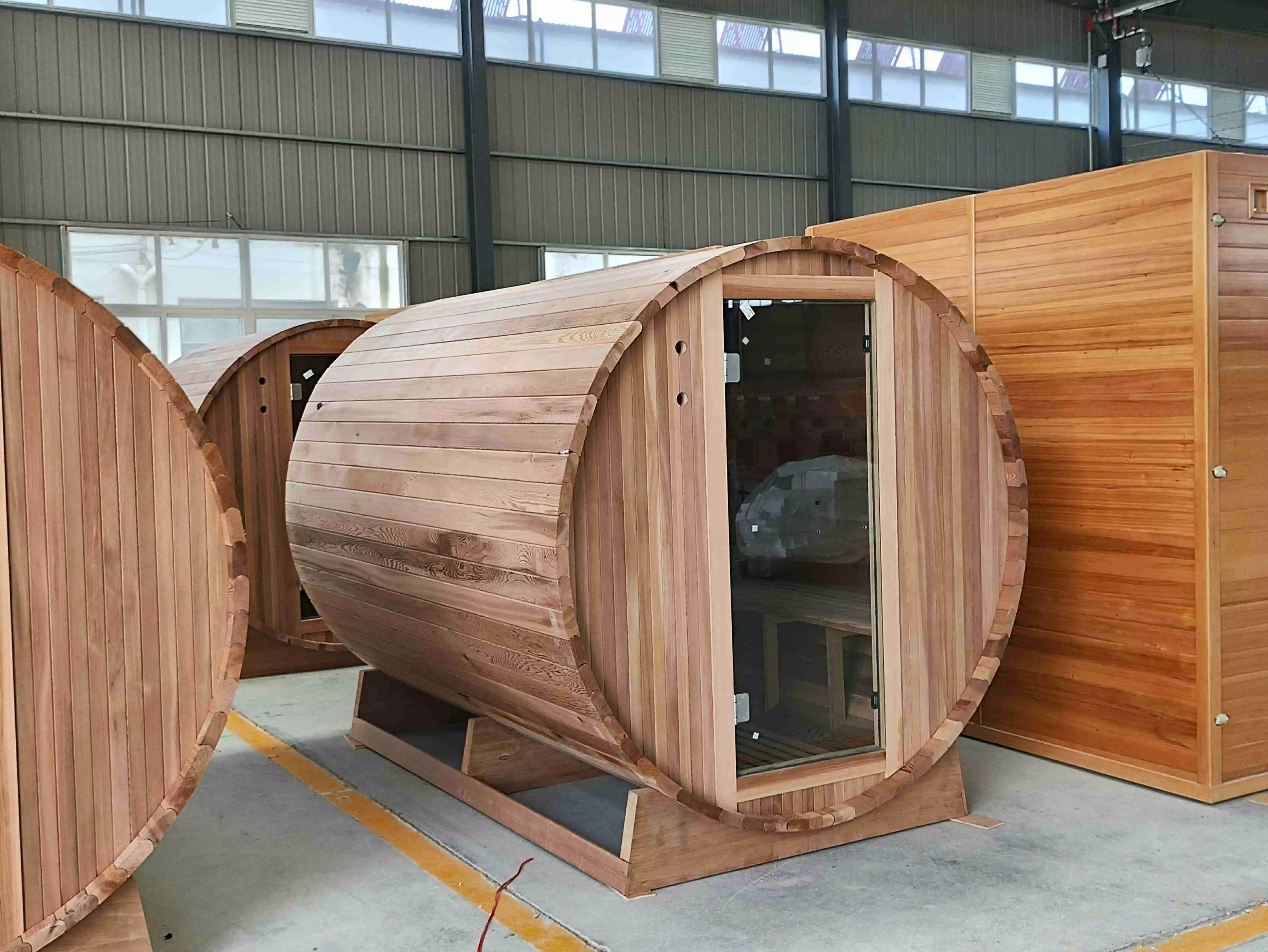 Bluetooth 5 -6 People Steam Sauna Room SPA Barrel Sauna