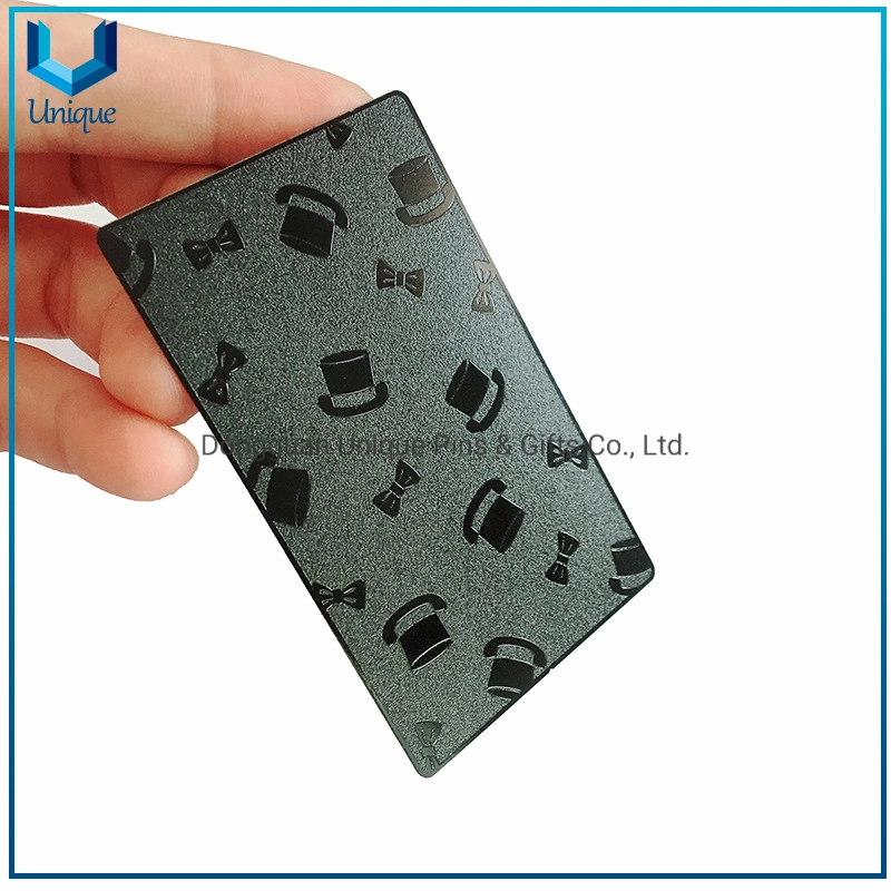 OEM Factory Wholesale/Supplier Stainless Steel Matte Finshing Black Metal Card, Souvenir Metal Gift Card, Custom Design Business Card