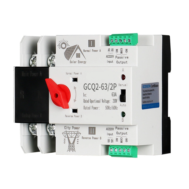 Snq1 125e 32A 100A 125A 2p Solar and City Dual Power Source Automatic Transfer Switch ATS