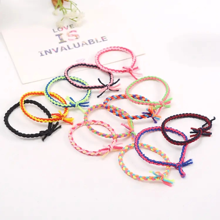 Handmade Rainbow Colored Cute Unicorn Cartoon Animal Charm Elastic Children's Bracelet Sweet Girl Gift