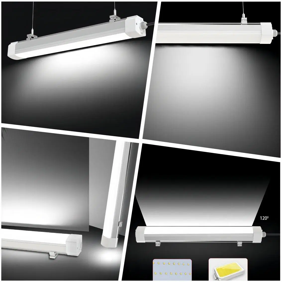 Luz LED triresistente DLC Premium Linkable DE 2 PÉS e 4 pés E 8 PÉS LED Linear Strip Fixtture