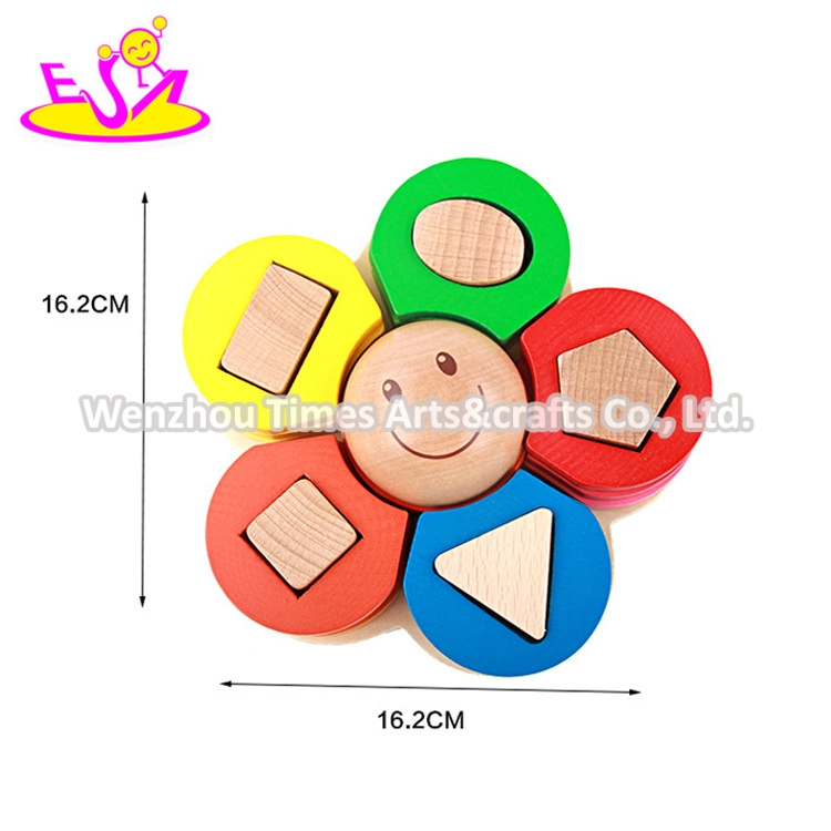 New Hottest Colorful Pattern Printed Wooden Stacking Blocks Game for Babies W13D159