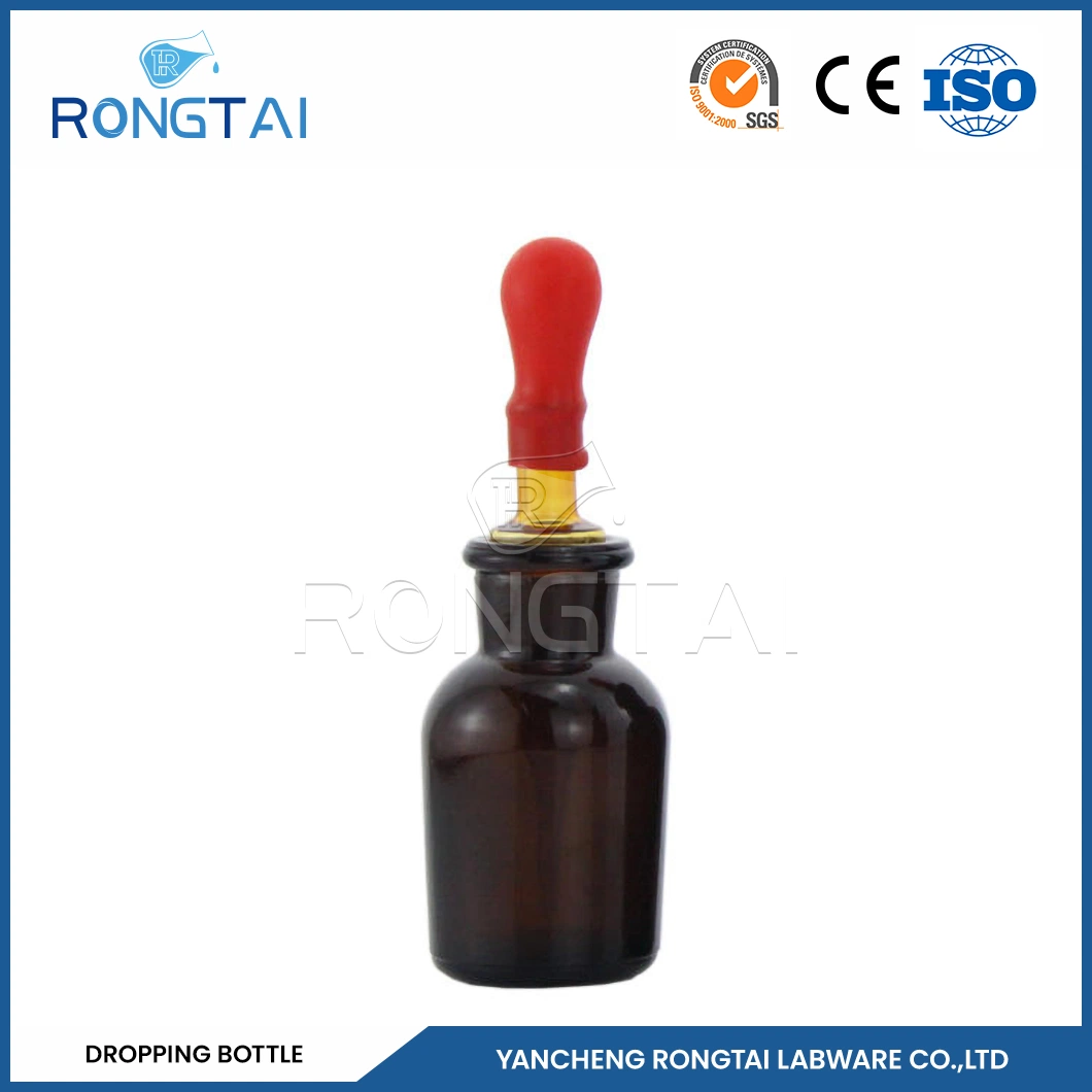 Rongtai Luxury Square Dropper Bottle Wholesale/Supplierr Black Dropper Bottle 100ml China Square Clear Glass Dropper Bottle