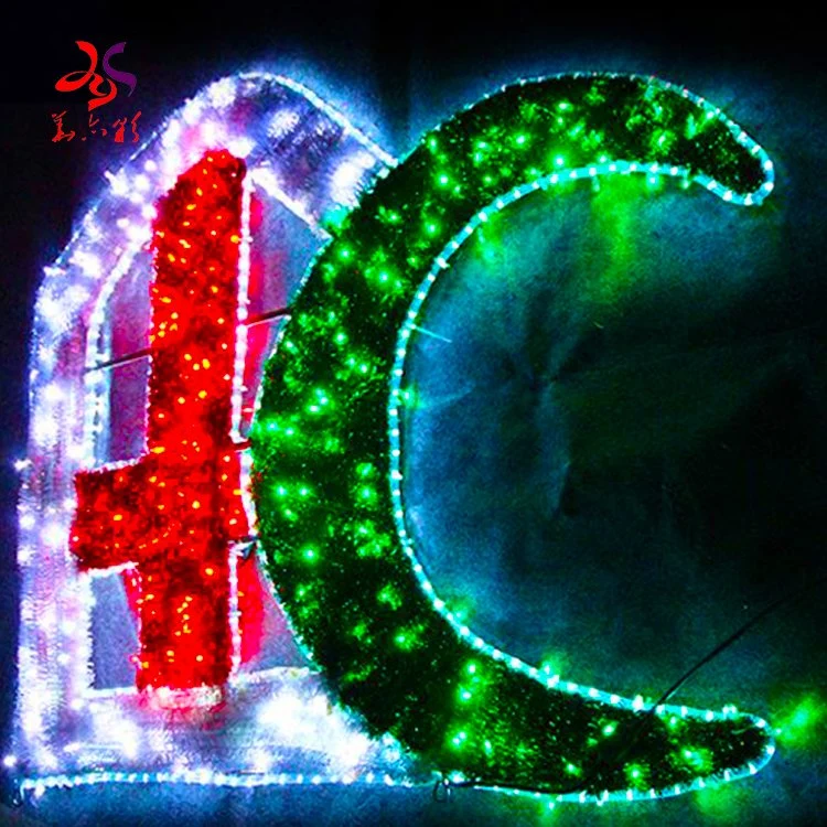 Outdoor Pole Mounted Shooting Star Displays Christmas Street Motif Lighting for Commercial Grade City Night Light Show