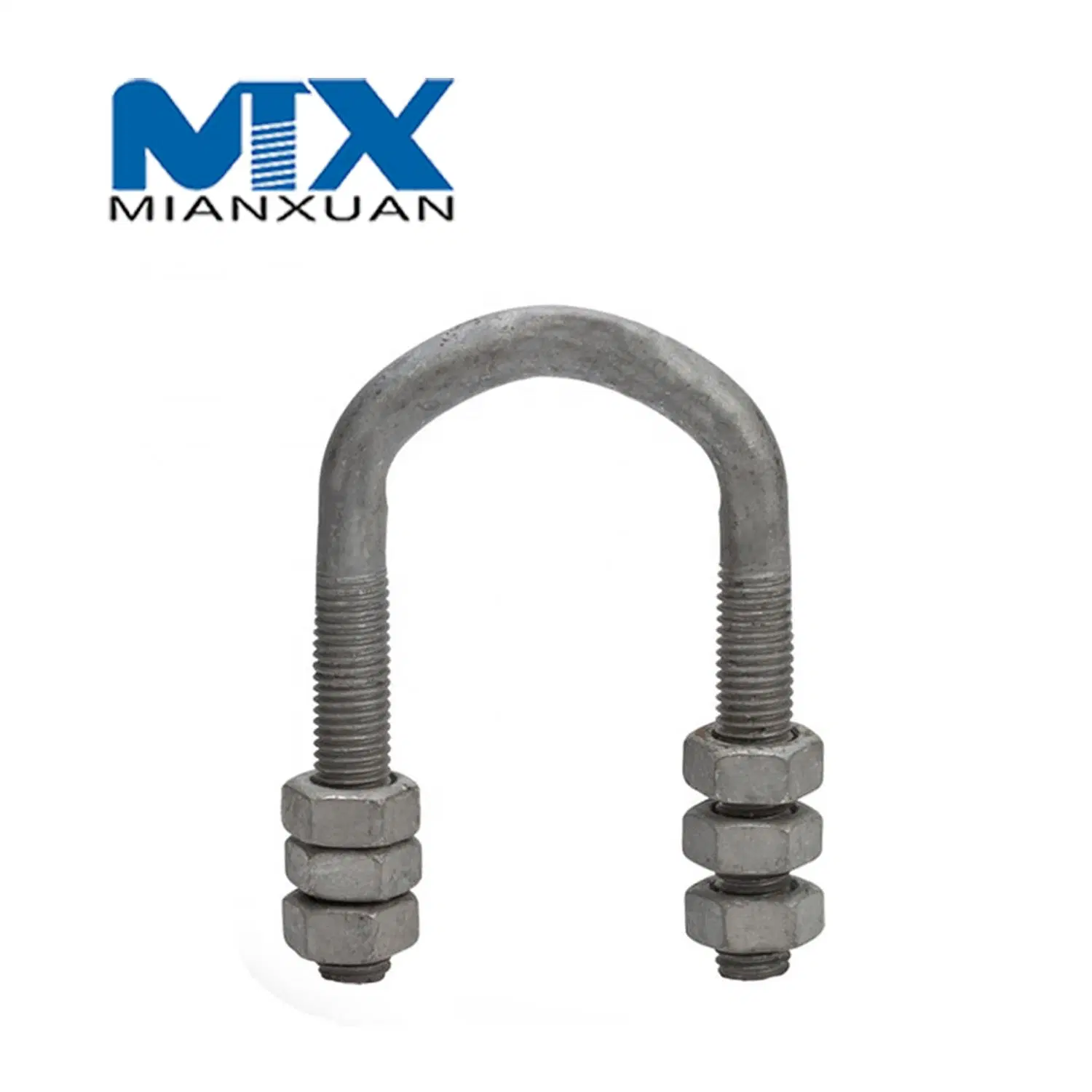 Stainless A2 A4 304 316 A2-70 A4-80 U-Bolt Fastener with Hex Nut DIN3570 M12 M14 M16 M20