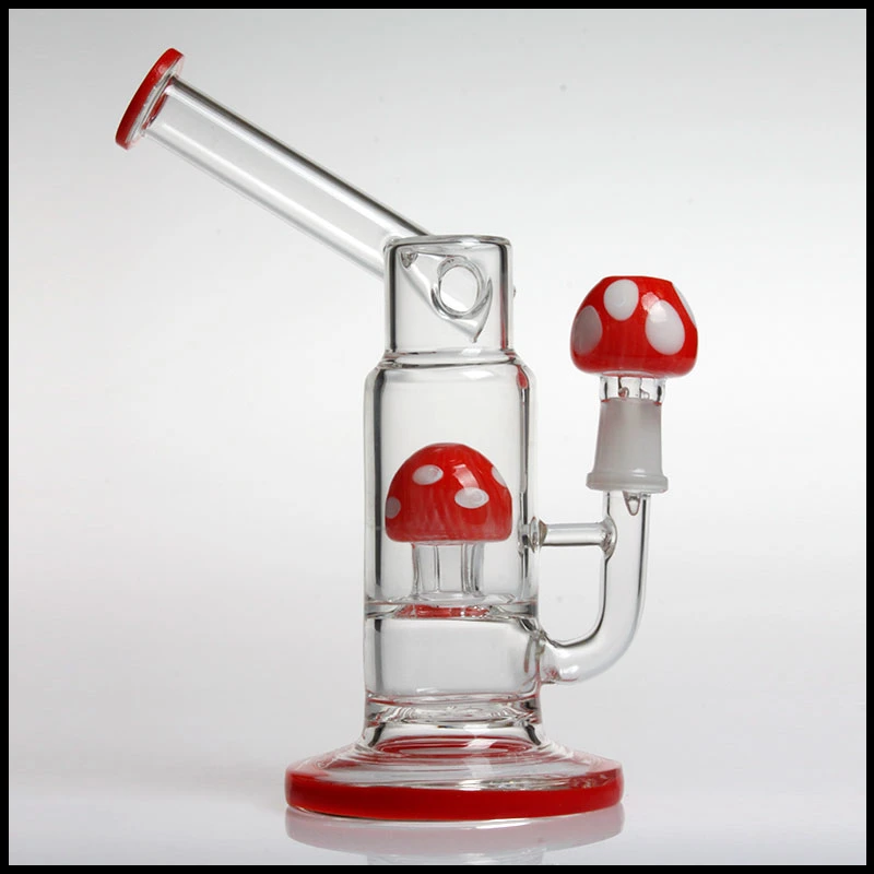 Seta de color rojo del tubo de agua de cristal soplado fumar botella lavagases DAB Rig Oil