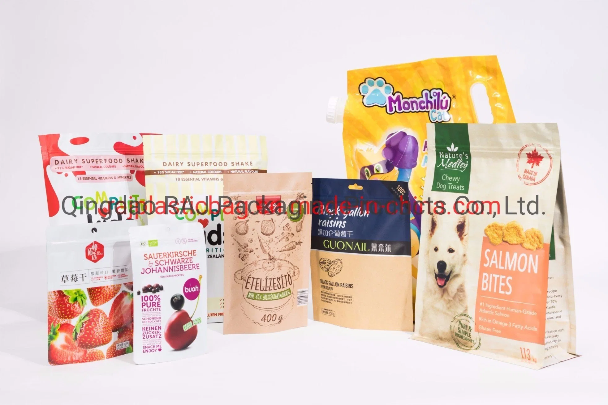 Alimentos Kraft papel plástico Poly Packaging stand up Shopping Mylar Fecho de correr Ziplock Zipper Gift arroz Embalagem vácuo Café Chá Bolsa de retorta de pão Mylar